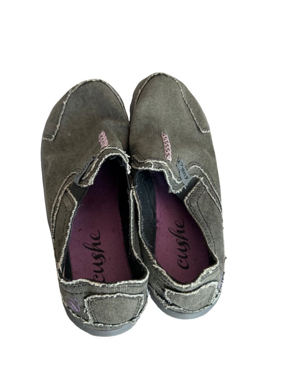 Cushe Slipper II Olive Canvas On Loafer Slippers Moccasin Style Size 7 Women's - Picture 2 of 8